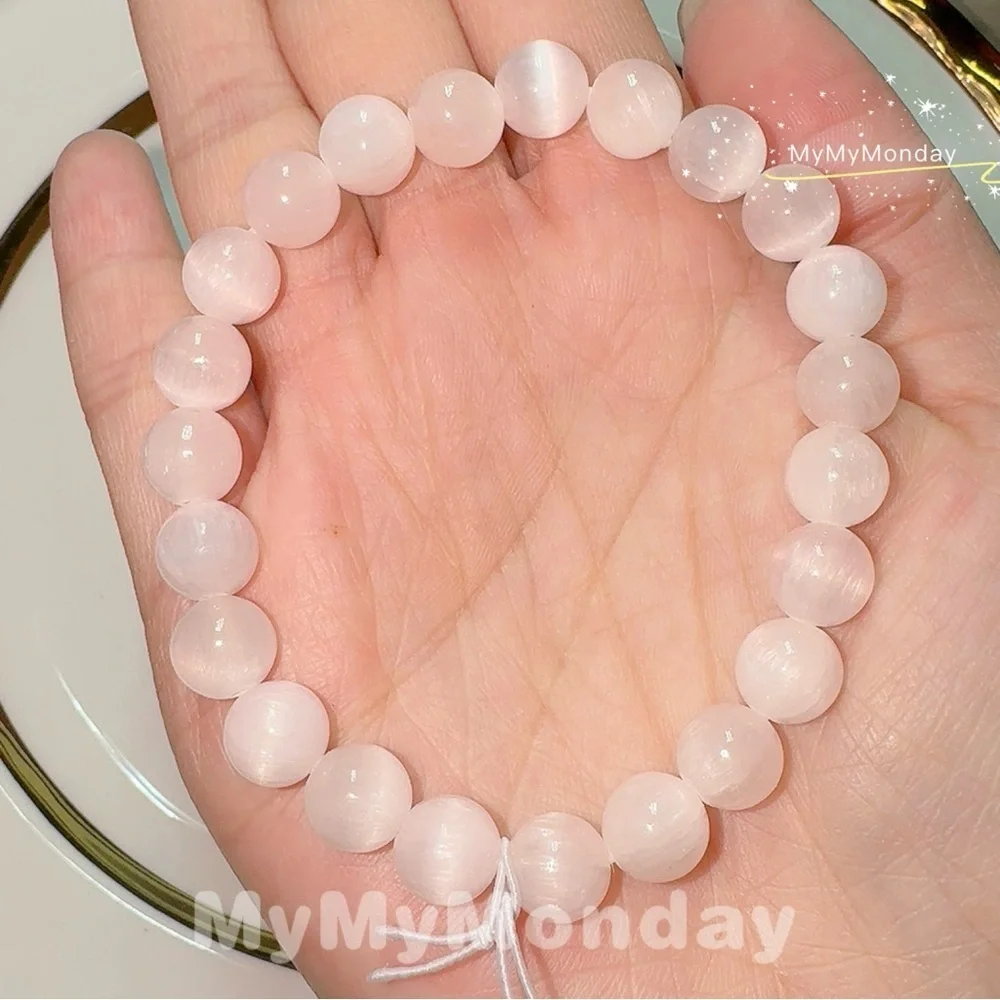 Light Pink Selenite Bracelet 8mm